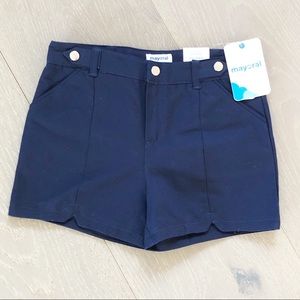 NWT MAYORAL Size 9 Satin Shorts Navy Blue